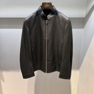 Hechter 商务休闲立领皮衣外套DF11409专柜12900 丹尼爱特秋冬款