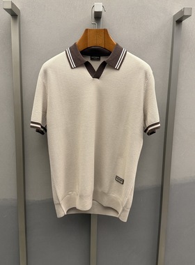 2026年卡尔丹顿春夏款休闲短袖针织翻领T恤KGDS20001FHC9吊牌1680