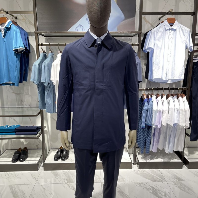 华斯度vasto男装春秋新款商务翻领休闲风衣外套02g102086专柜4886