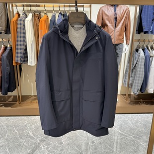 卡尔丹顿秋冬商务休闲连帽中长款 风衣夹克外套KCBW25331吊牌3980