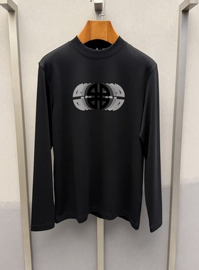 卡尔丹顿男装秋冬款商务休闲圆领长袖T恤SEMW20522RAB1专柜1680