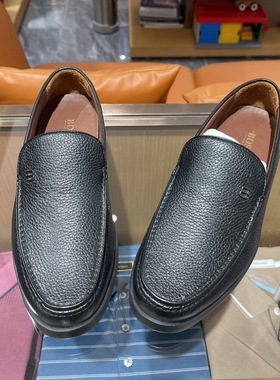 博斯绅威BOSSsunwen秋冬新款男圆头黑色都市商务皮鞋W02DB3059A专