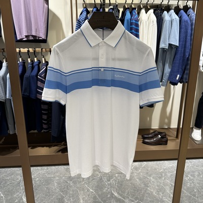 卡尔丹顿男装春夏款商务休闲翻领短袖T恤AC5S00129吊牌1380