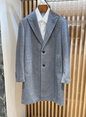 卡尔丹顿男装秋冬款绵羊毛中长款毛呢大衣KCAW45817FAG2专柜5800