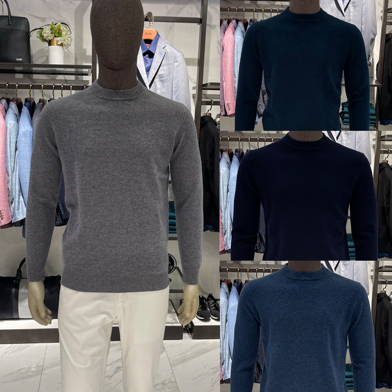 华斯度VASTO男商务圆领套头百搭毛衣针织羊绒衫12T07250专柜2380