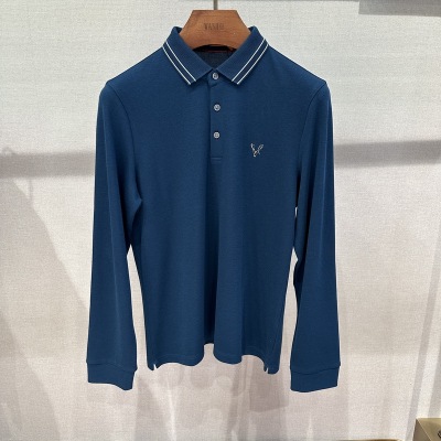 华斯度VASTO秋冬款修身版翻领商务休闲长袖T恤12E052118专柜1686