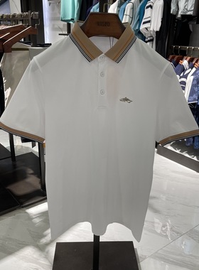 华斯度男装春夏款纯色商务休闲翻领短袖T恤21Y051123专柜1686