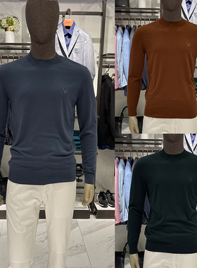 华斯度VASTO男商务圆领套头百搭毛衣针织羊绒衫12T07243专柜1980