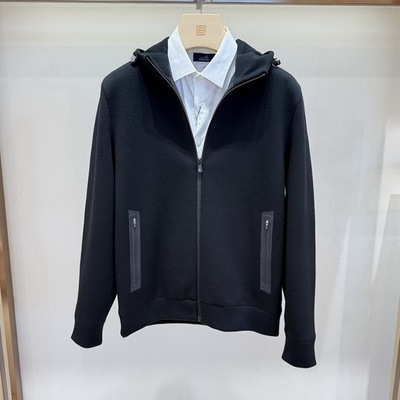 博斯绅威休闲羽绒服针织连帽外套