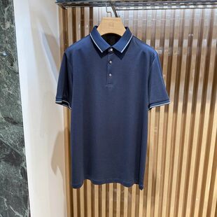 博斯绅威BOSSSUNWEN春夏桑蚕丝翻领短袖T恤142420651160吊牌2980