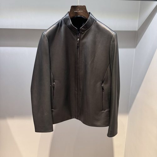 HECHTER商务休闲立领真皮皮衣