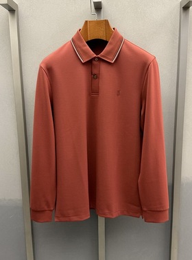 卡尔丹顿男装2025秋冬翻领商务休闲长袖T恤KFDW10518FAO5吊牌1380