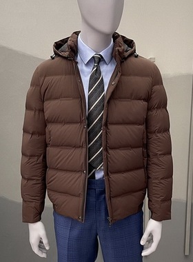 卡尔丹顿秋冬连帽休闲短款羽绒服外套鸭绒KBBW45901吊牌正品3980