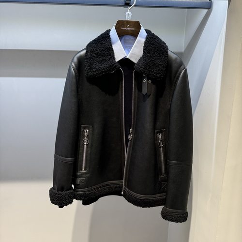 Hechter/丹尼爱特秋冬休闲毛绒机车翻领皮衣外套HF41601吊牌8990