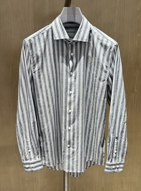 卡尔丹顿男装2024春款商务条纹长袖衬衫KEAS23508SDN3专柜1680