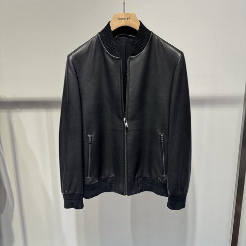 Hechter/丹尼爱特秋冬款棒球领皮衣外套LF11605吊牌9990LC