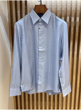 卡尔丹顿男装秋冬桑蚕丝商务正装格子衬衫长袖KCAW23582吊牌4680