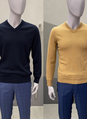 卡尔丹顿V领秋冬针织山羊绒衫亲肤保暖KBBW44205专柜4680