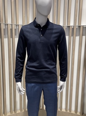 卡尔丹顿男装2021秋冬商务都市翻领长袖T恤KBBW20536FAN6专柜1980