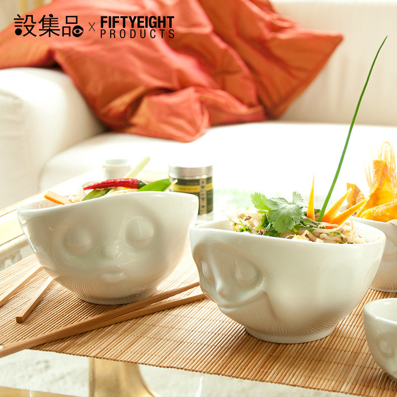 fiftyeight tassen创意碗可爱表情碗个性化餐具碗笑脸表情碗餐具
