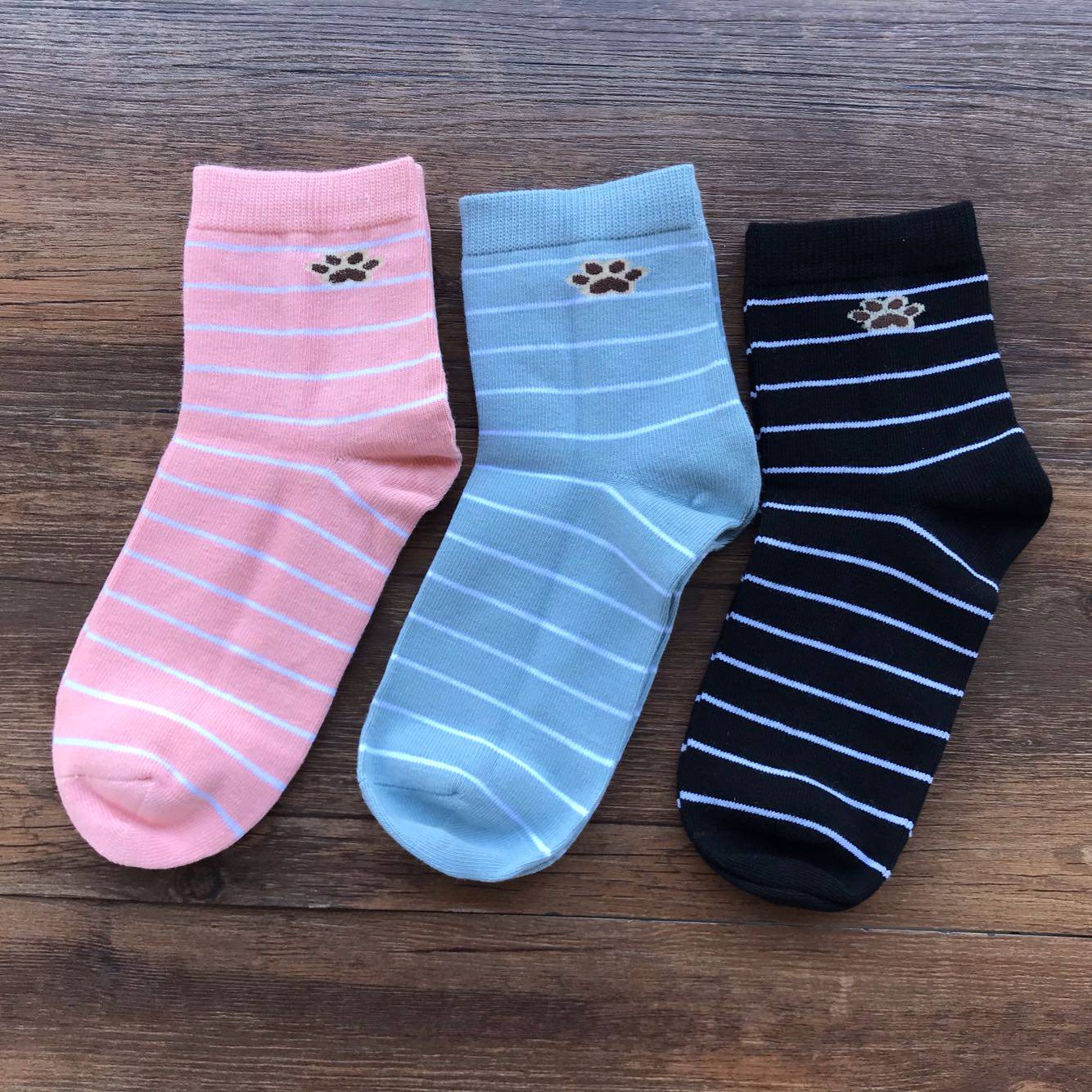 春秋款中大童儿童纯棉袜子条纹女士棉袜 三双装 35-39码,童装/婴儿装/亲子装,儿童袜子(0-16岁),淘宝优惠券,粉丝福利购,淘宝优惠卷