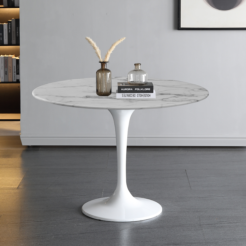 北欧圆形桌郁金香餐台圆形餐桌