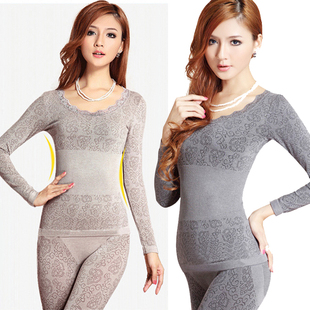 秋衣秋裤女套装莫代尔薄款内穿黑色紧身打底保暖内衣无缝美体
