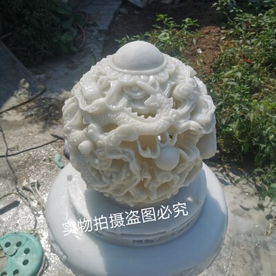 定做九转乾坤鼎石雕汉白玉风水球九龙壁石来运转扭九龙戏珠工艺品