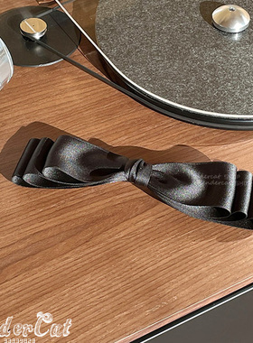 Black Ribbon hairpin aespa宁艺卓同款黑色缎带多层蝴蝶结发夹