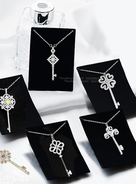 Cubic key necklace 轻奢水钻钥匙坠锁骨链短项链