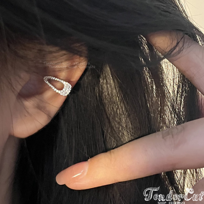 满钻镂空水滴形无耳洞耳骨夹