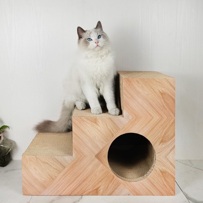 icle出口款大号阶梯瓦楞纸猫抓板