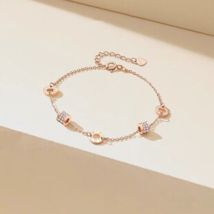 罗马数字双小蛮腰手链女简约ins玫瑰金轻奢高级感百搭手饰