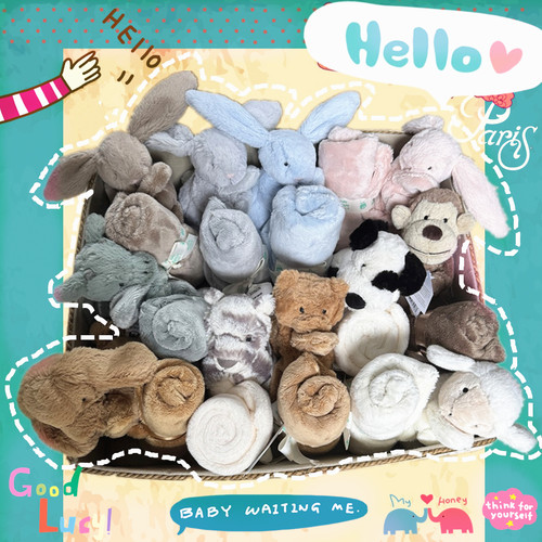 jellycat邦尼兔巴塞罗熊安抚巾