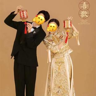 潮汕传统手工竹编油纸手提囍灯笼结婚喜庆复古风装饰节日创意送礼