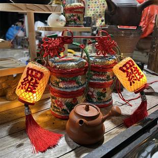 潮汕特色手工竹编油纸迷你小灯笼汽车载创意传统挂饰家居摆件姓氏