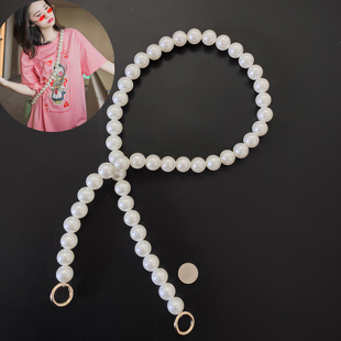 包包珍珠链条高档包带腋下斜跨链配件包带肩带单买替换大珍珠包链