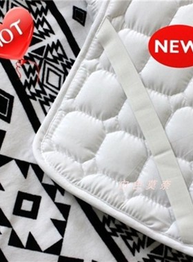 白色莫奈NON-SLIPMAT出口美国防滑加厚透气防螨床垫保护垫羽丝棉