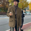 EKPE老钱风男士 外套秋冬宽松百搭单排扣大衣潮流帅气 休闲西装