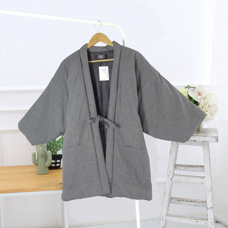和风全棉半缠纯棉日式棉服和服棉袄加厚外套居家保暖衣起夜睡衣