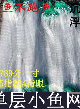 小网眼半指单层渔网浮网一指丝网单层粘网沉网白条马口麦穗网