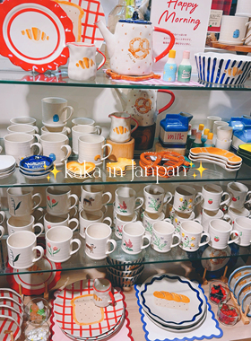 日本afternoontea2026新款面包咖啡插画造型陶瓷马克杯/餐盘/小碟
