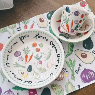 现货丨日本afternoontea蔬菜限定陶瓷餐具餐盘碗马克杯水杯餐垫