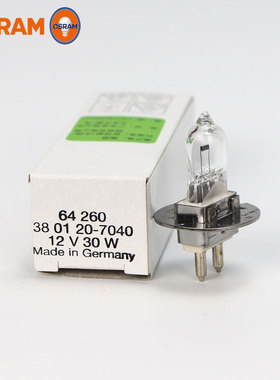 欧司朗HLX64251 6V20W裂隙灯64260 12V30W蔡司显微镜灯泡PG22灯珠