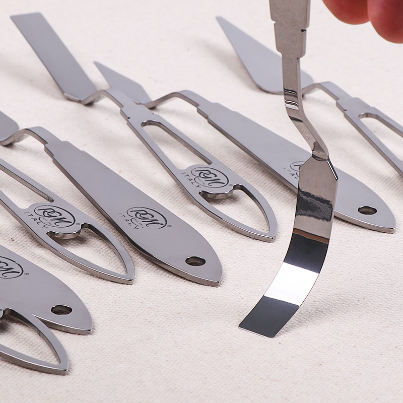 RGM油画刀阿吉姆镂空扁平手柄全钢一体调色刀异形凡高Vangao全钢