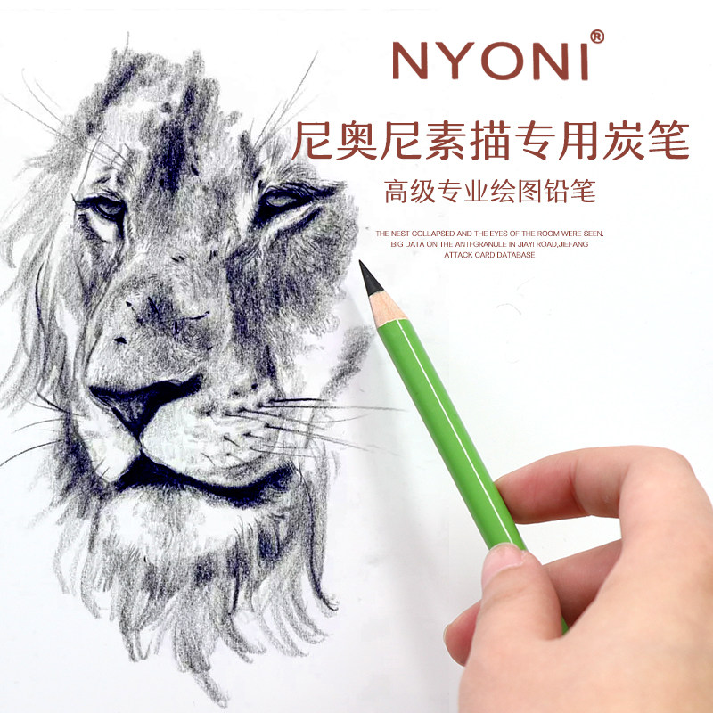 素描绘画软中硬书写尼奥尼炭笔