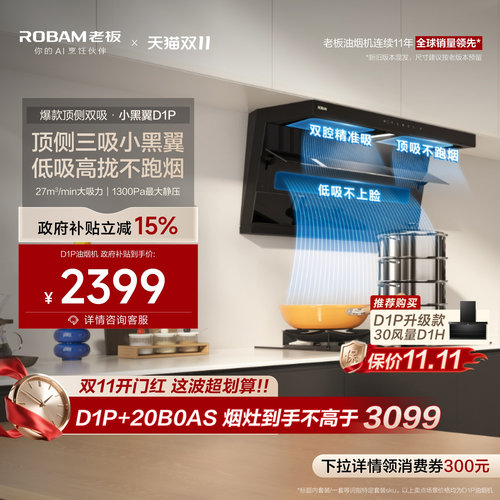 热销爆款！老板小黑翼D1P大吸力
