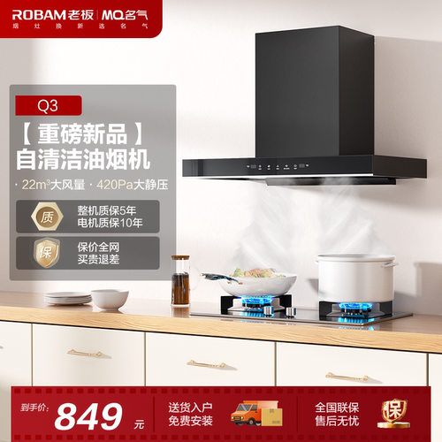 【名气】Q3自清洁油烟机欧式抽油烟机厨房家用旗舰