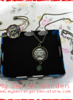 愛麗絲夢遊仙境柴郡妙貓項鏈手镯
