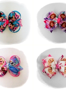 米妮 苏菲亚公主冰雪奇缘 蝴蝶结卡通髮夾头箍Hair Clip儿童发饰